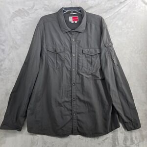 Craghoppers Mens XXL Insect Shield Repellent Shirt Long Sleeve Gray National Geo